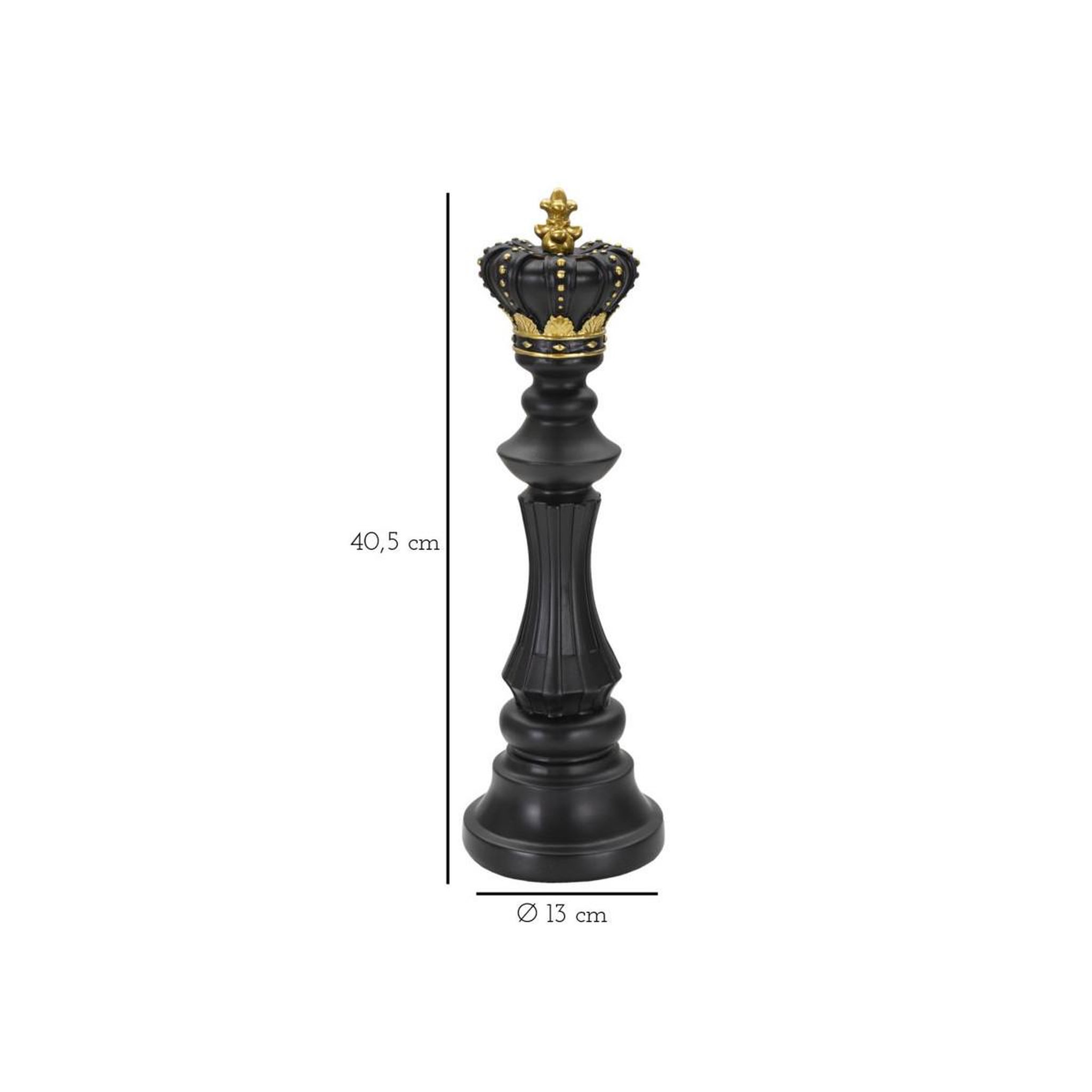 Voir la diapositive 6 : Paris Prix Pièce d'échec déco en résine  roi couronne  40cm noir