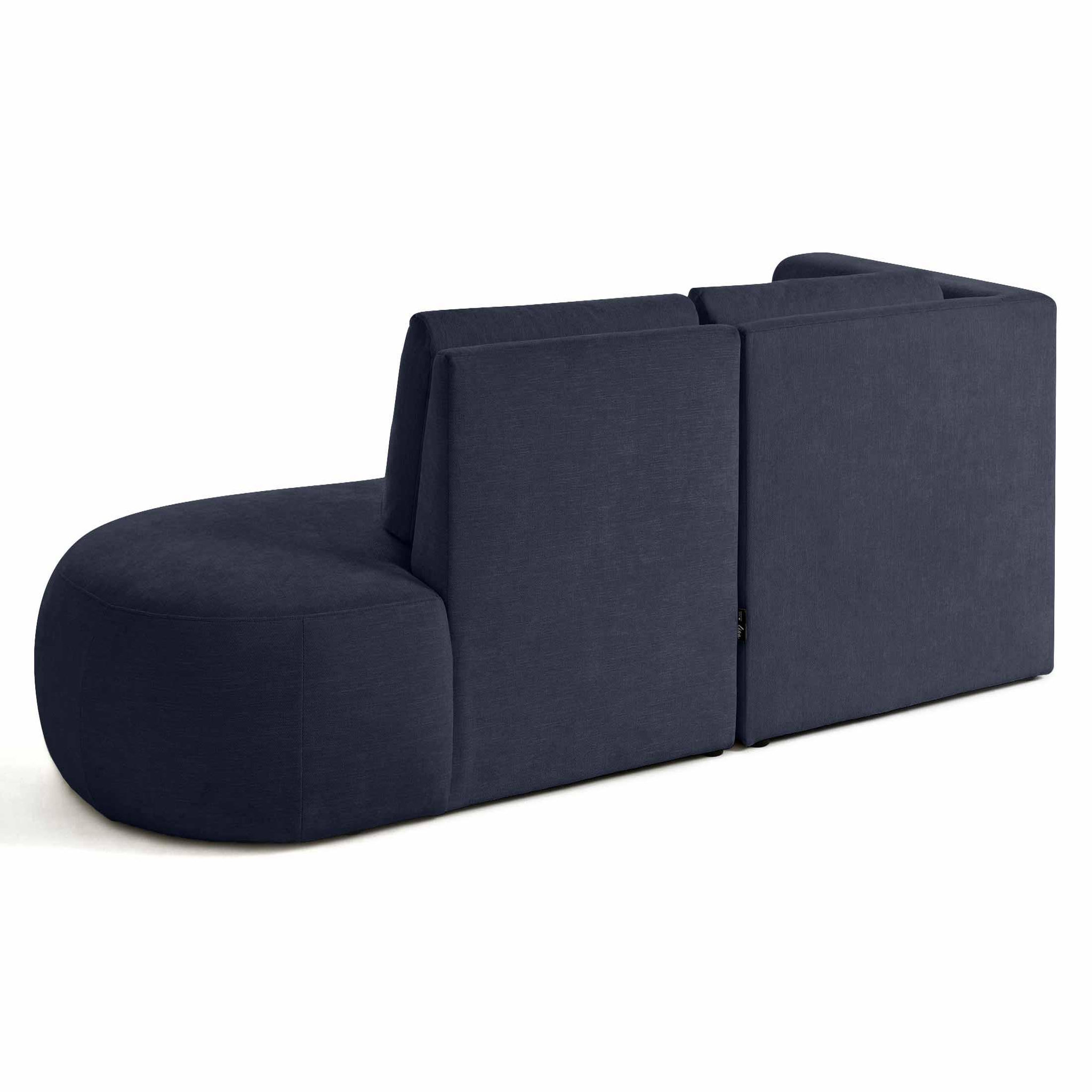 Voir la diapositive 6 : LISA DESIGN Santorini - canapé modulable d'angle gauche + pouf - 4 places - en tissu texturé