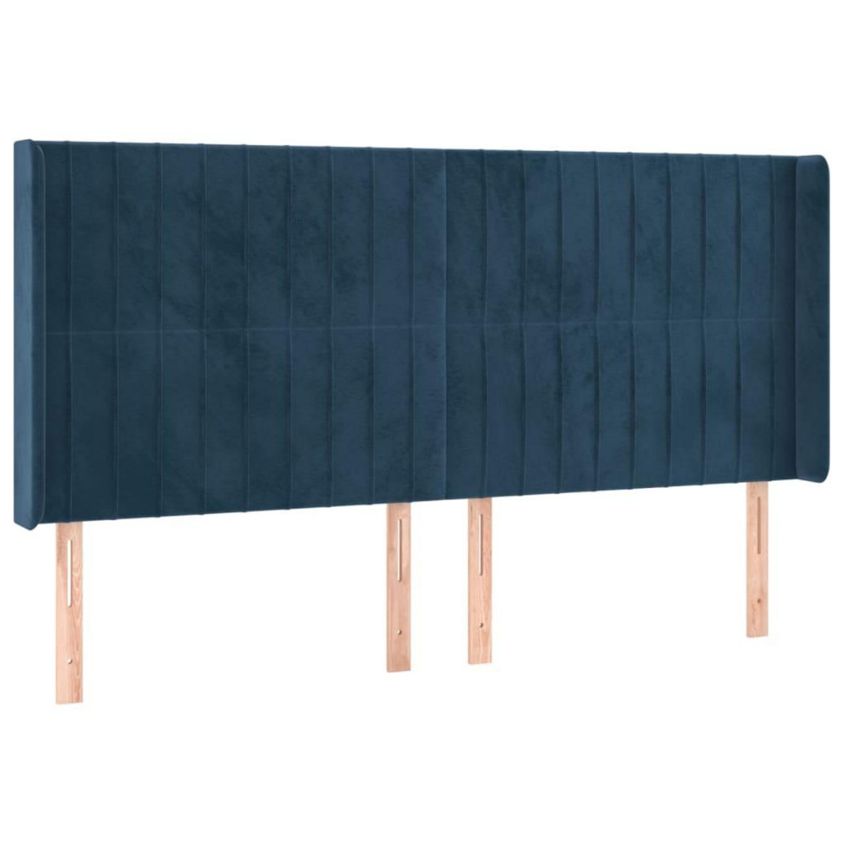 VIDAXL Tete de lit avec oreilles Bleu fonce 203x16x118/128 cm Velours