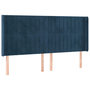 Voir la diapositive 2 : VIDAXL Tete de lit avec oreilles Bleu fonce 203x16x118/128 cm Velours