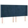 Voir la diapositive 2 : VIDAXL Tete de lit avec oreilles Bleu fonce 203x16x118/128 cm Velours