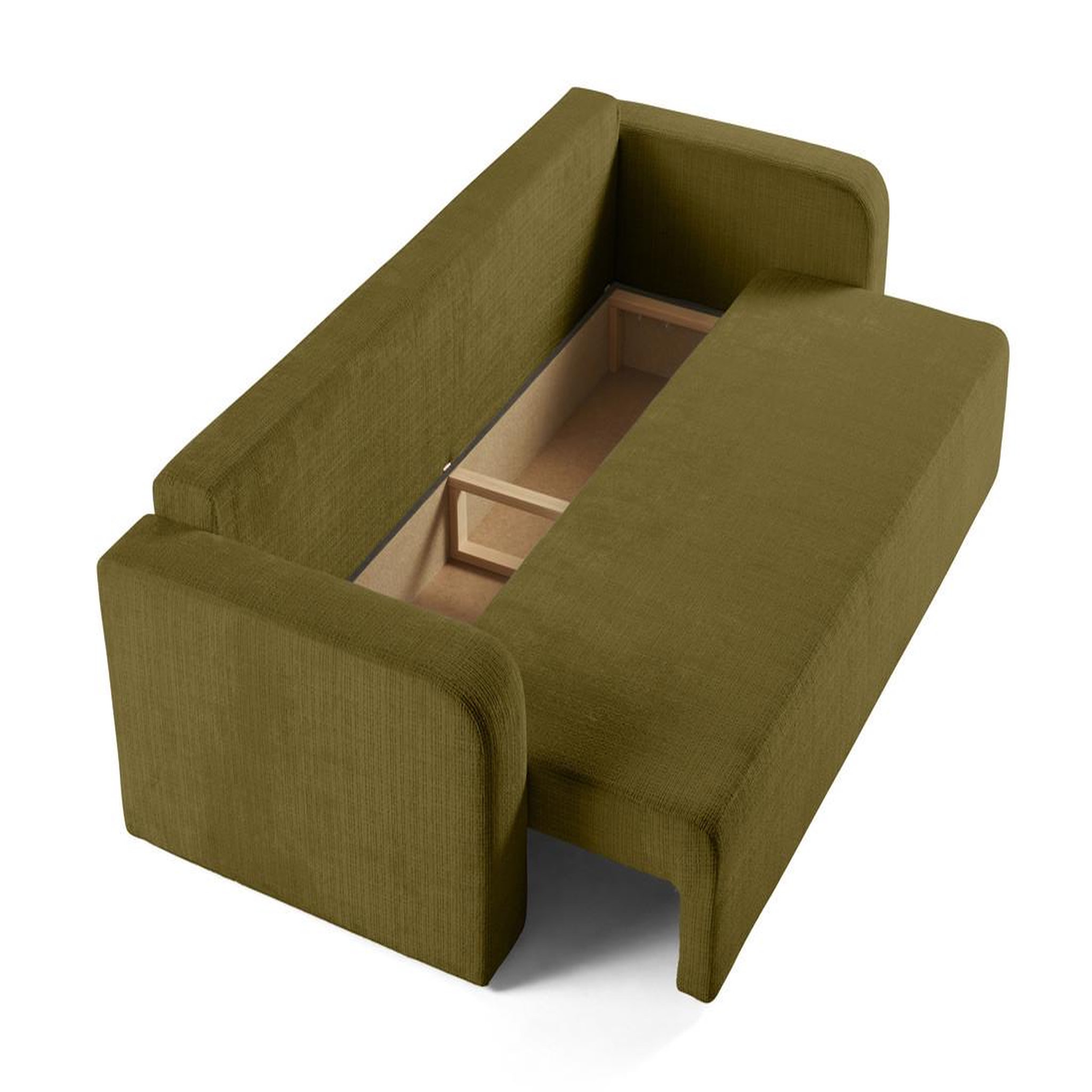 Voir la diapositive 3 : BEST MOBILIER Miro - canapé droit 3 places - convertible avec coffre - en velours texturé