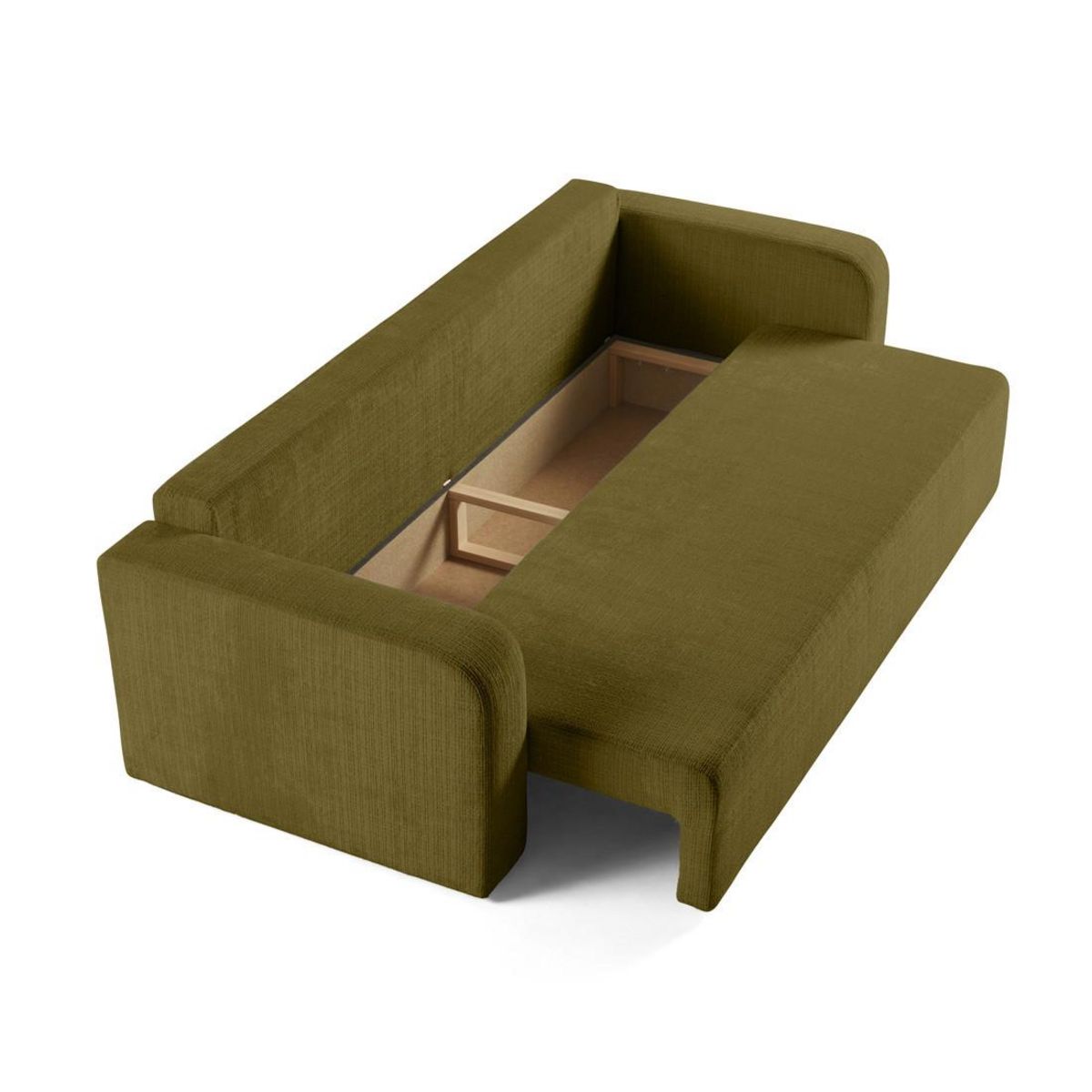 BEST MOBILIER Miro - canapé droit 3 places - convertible avec coffre - en velours texturé