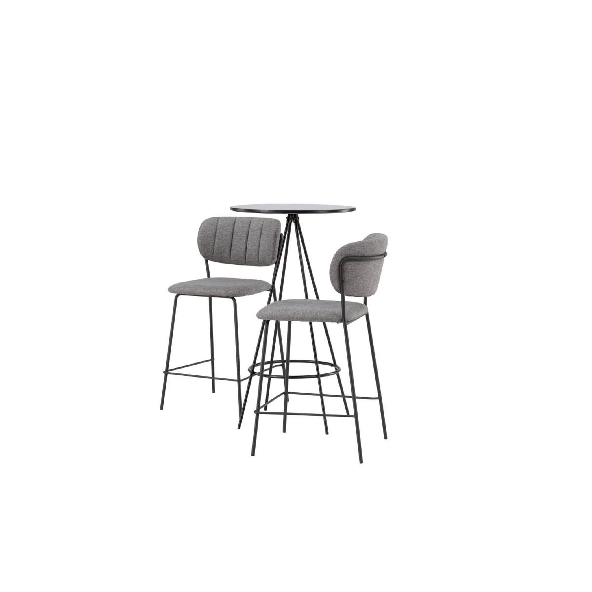 Voir la diapositive 3 : Paris Prix Ensemble table de bar & 2 chaises  bistro & bell  105cm noir & gris