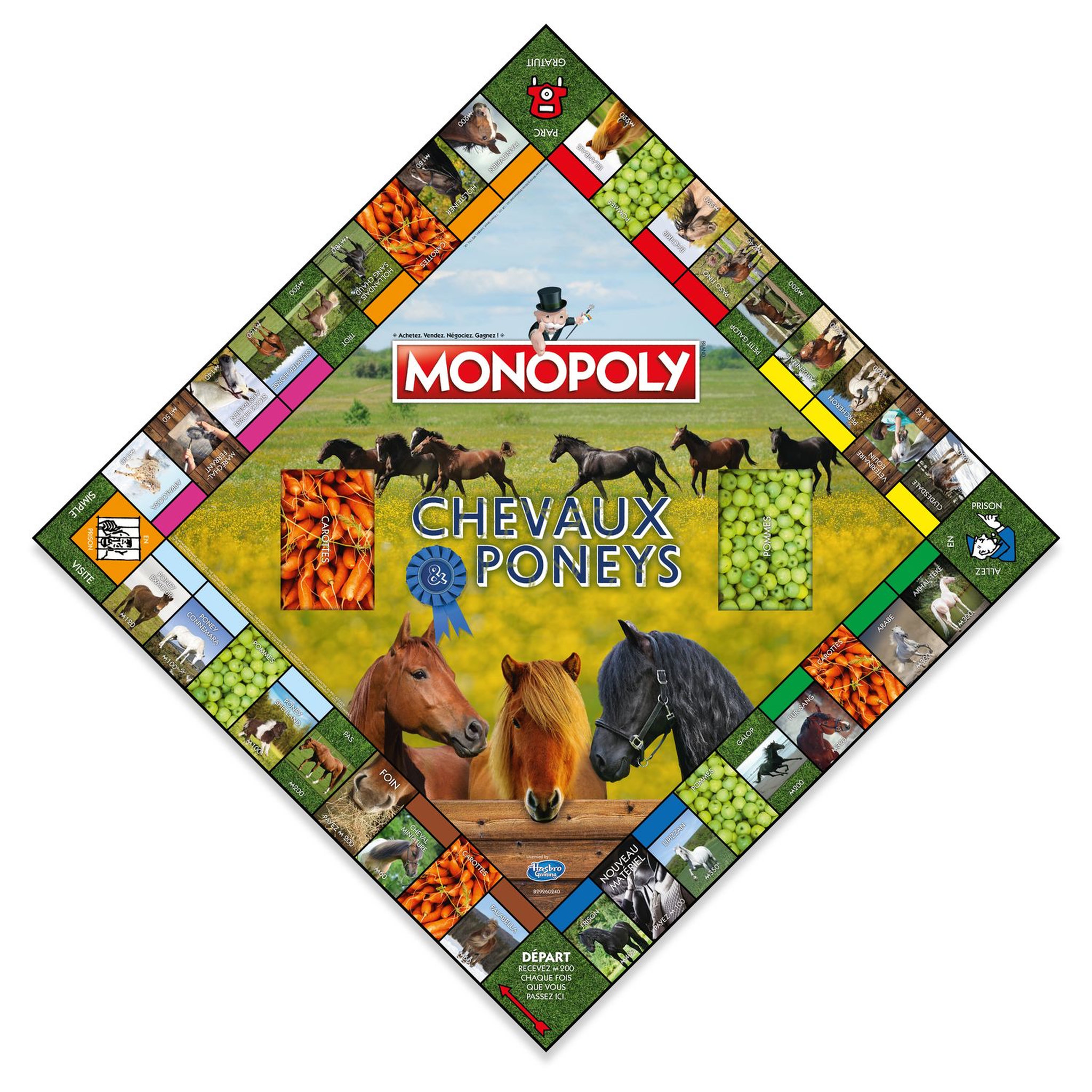 Voir la diapositive 3 :  WINNING MOVES Jeu Monopoly Chevaux et poneys