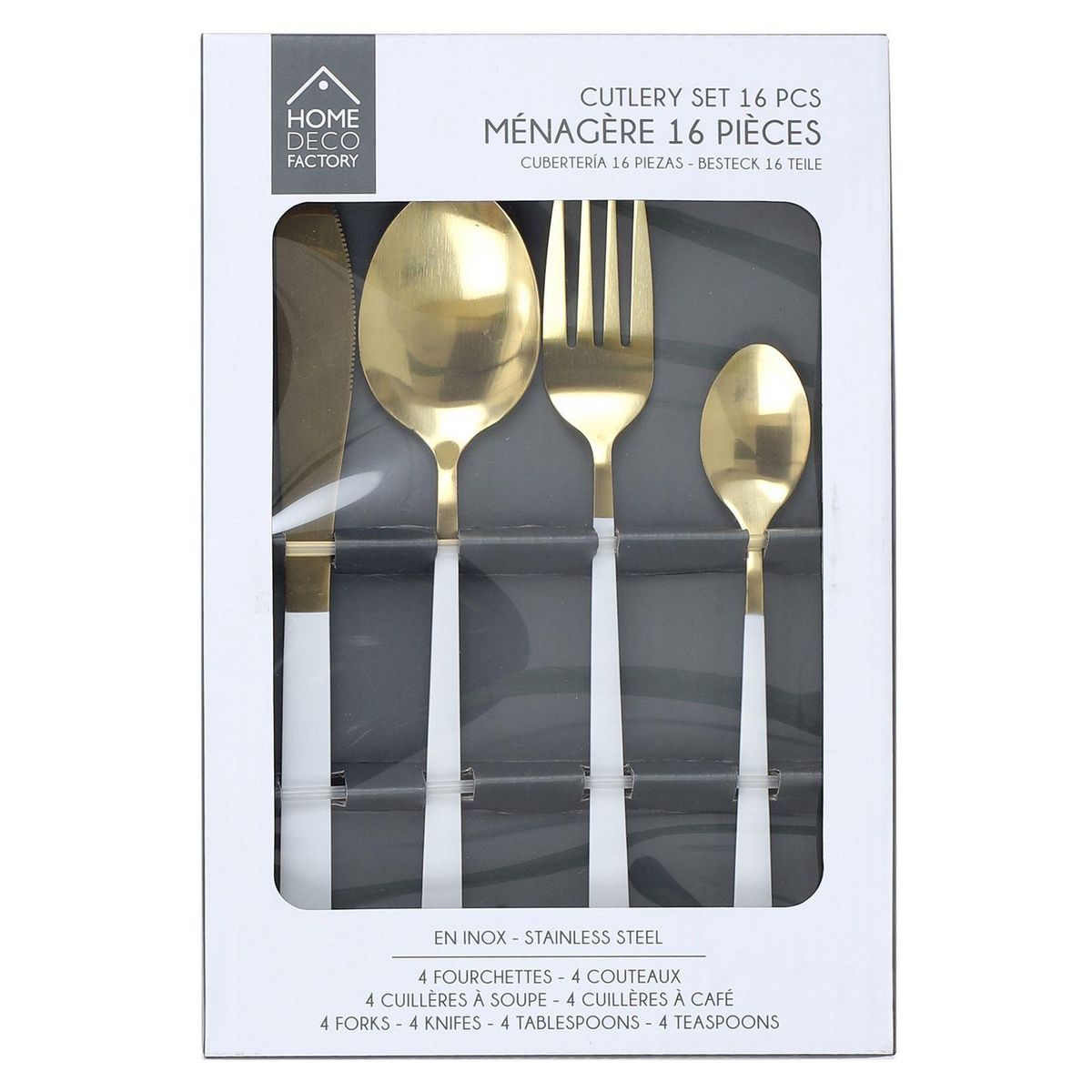 TOILINUX Lot de 3 Ménagères en Acier Inoxydable 48 Couverts