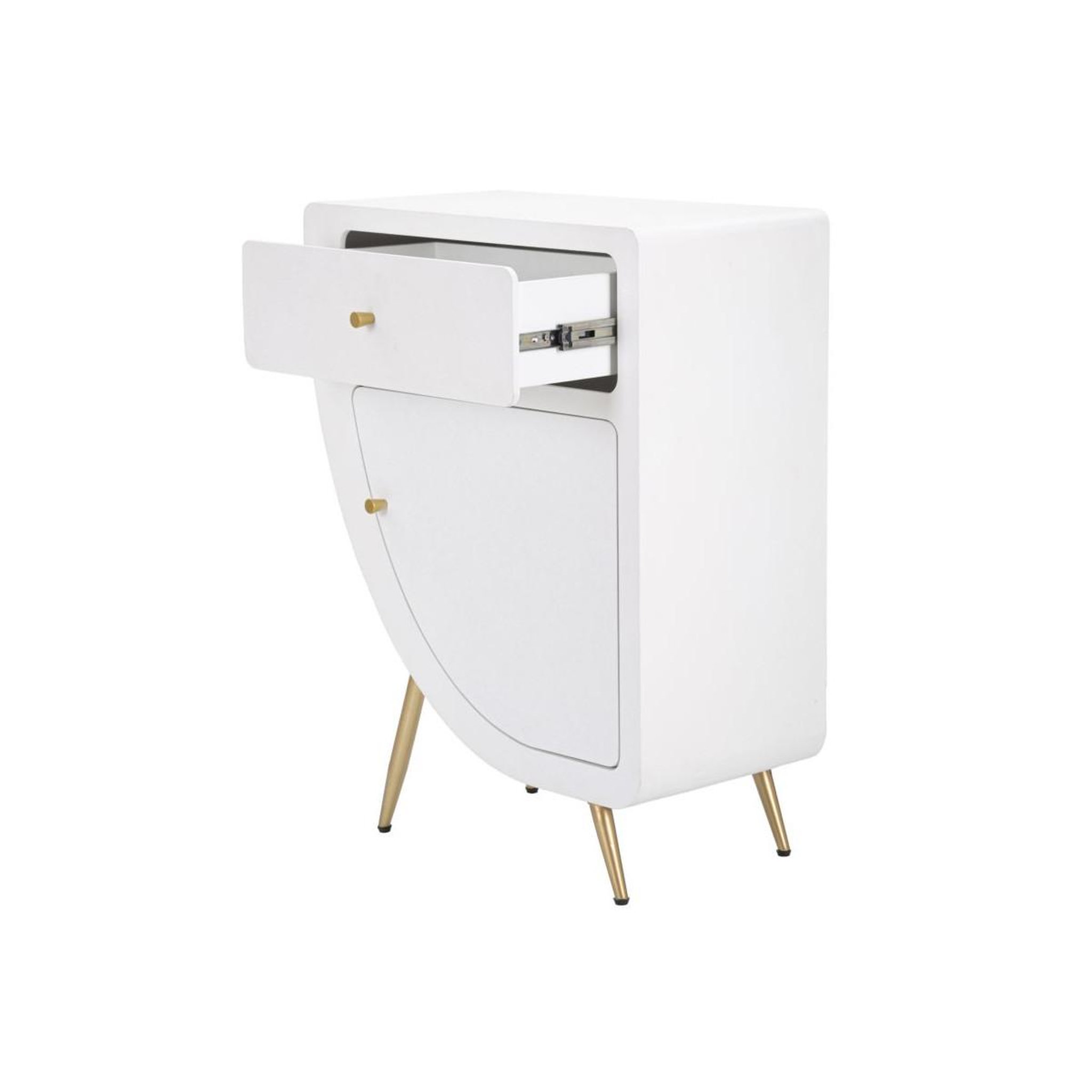 Voir la diapositive 3 : Paris Prix Table de chevet design  venus  79cm blanc & or