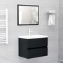 Voir la diapositive 3 : VIDAXL Armoire d'evier avec lavabo integre noir bois d'ingenierie