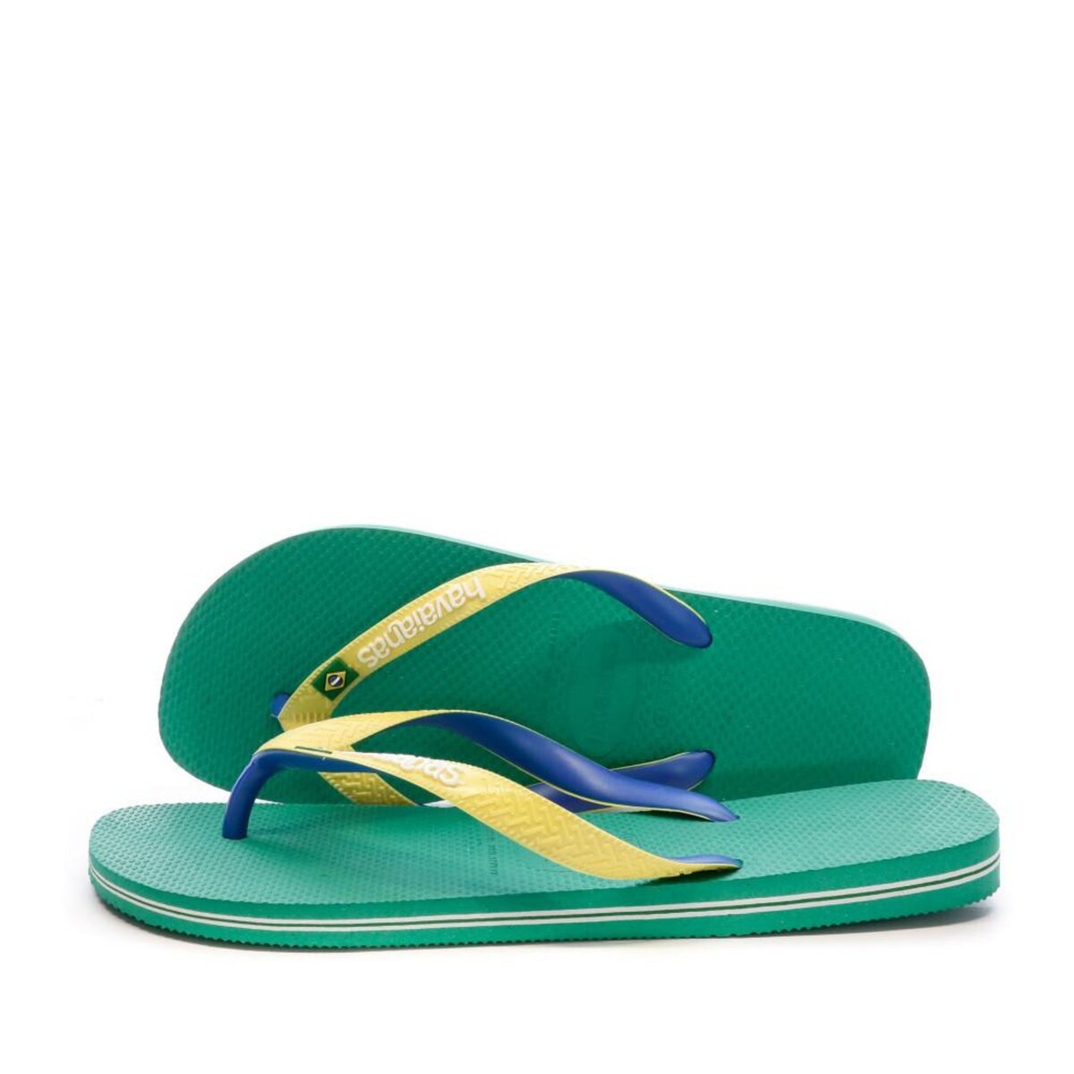 HAVAIANAS Tongs Verte Jaune Homme Havaianas Brasil Mix pas cher