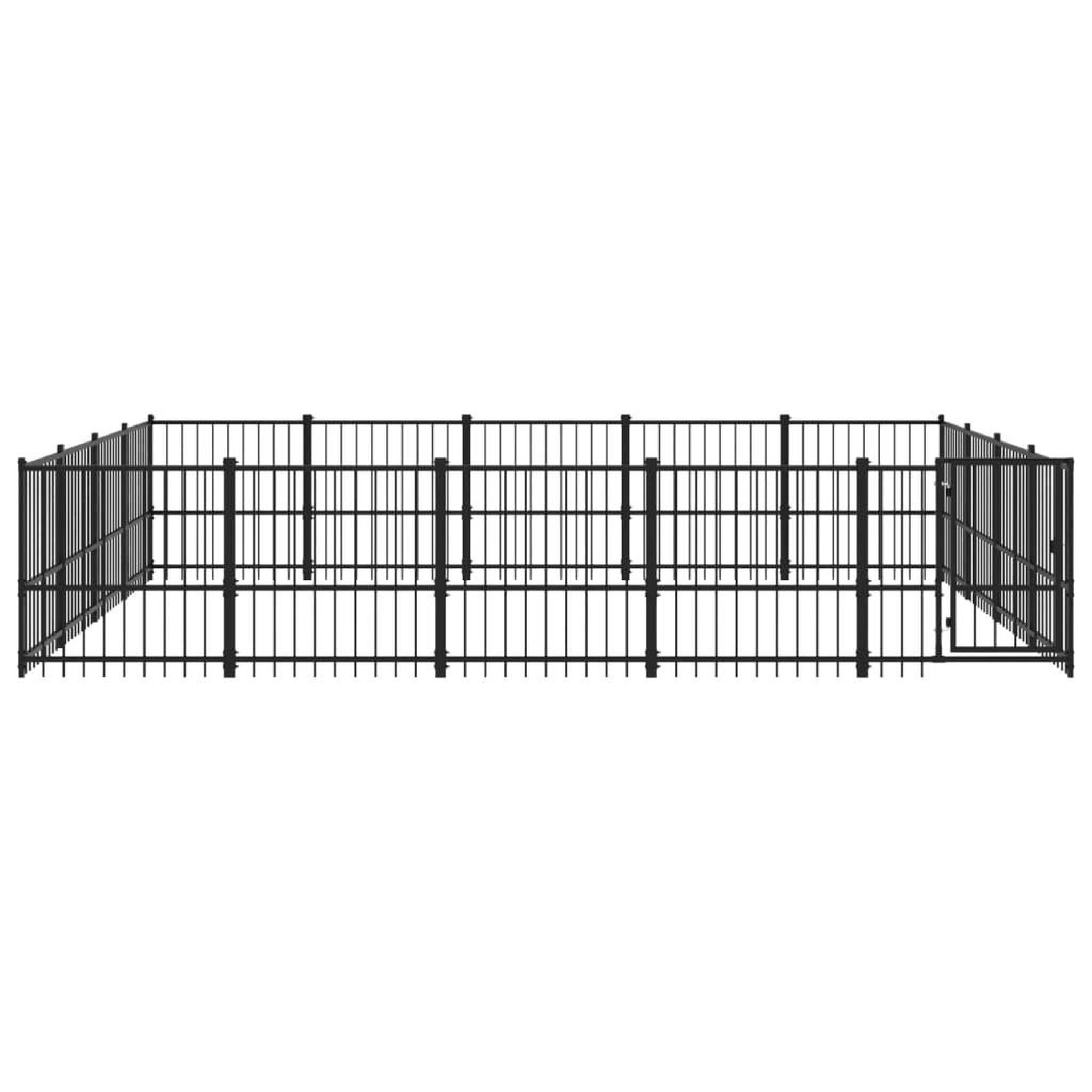 Voir la diapositive 3 : VIDAXL Chenil d'exterieur pour chiens Acier 18,82 m²