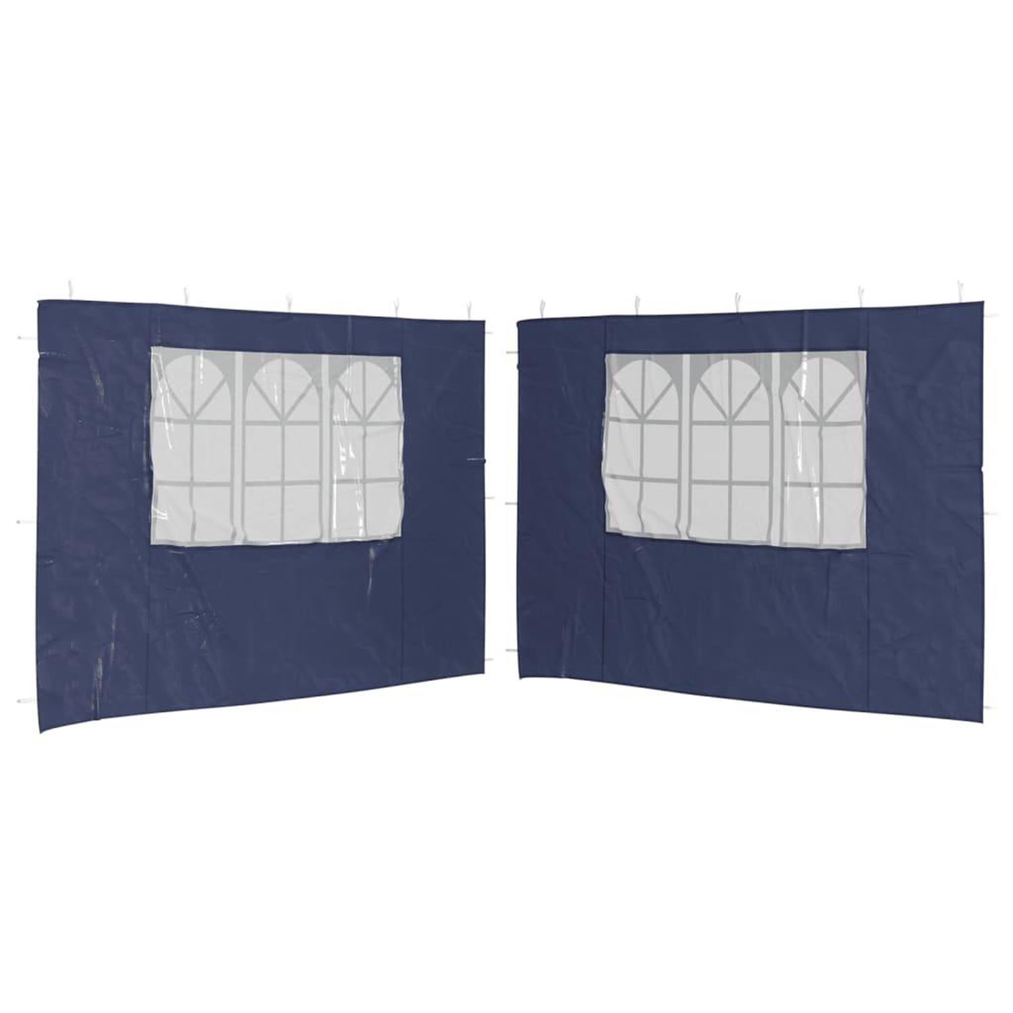 Voir la diapositive 2 : VIDAXL Paroi de tente de reception 2 pcs avec fenetre PE Bleu
