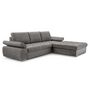 Voir la diapositive 2 : BEST MOBILIER Bianca - canapé d'angle droit 4 places convertible avec coffre en tissu texturé