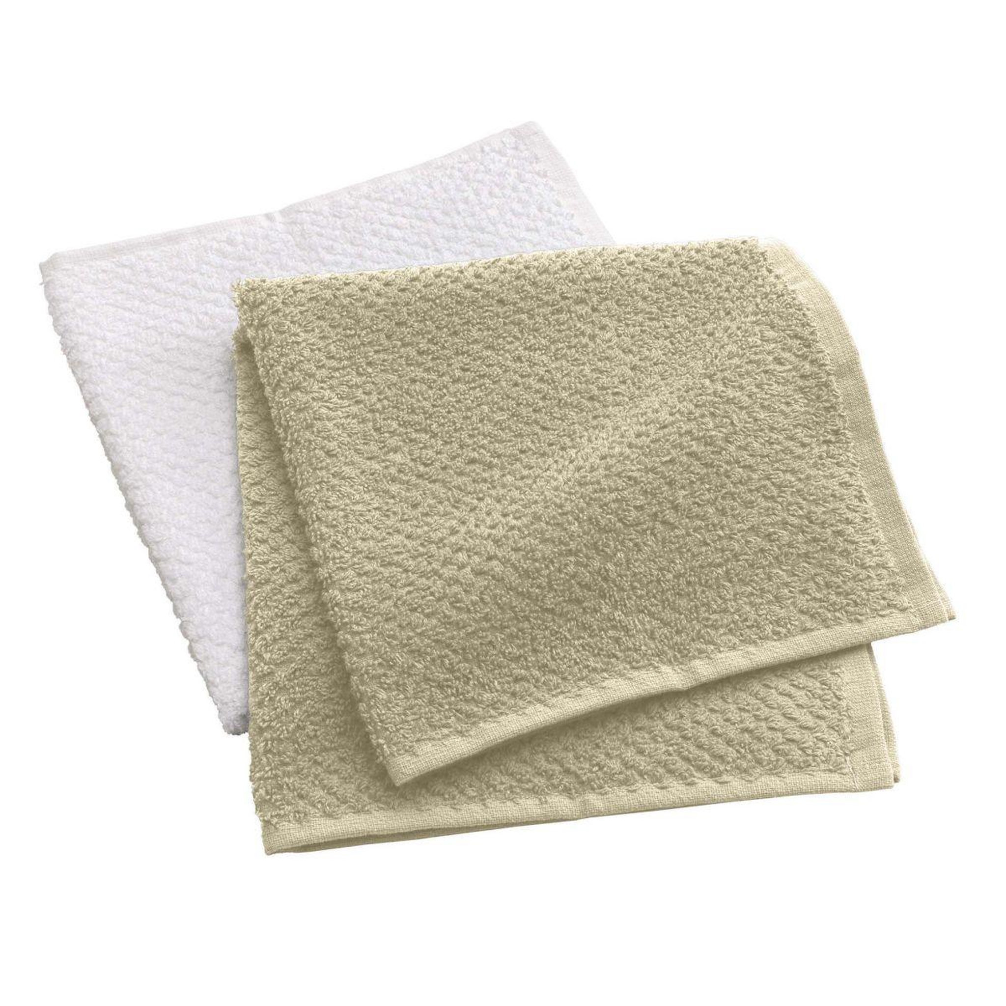 Douceur d'Intérieur Lot de 2 essuie-mains  gourmet  50x50cm naturel & blanc