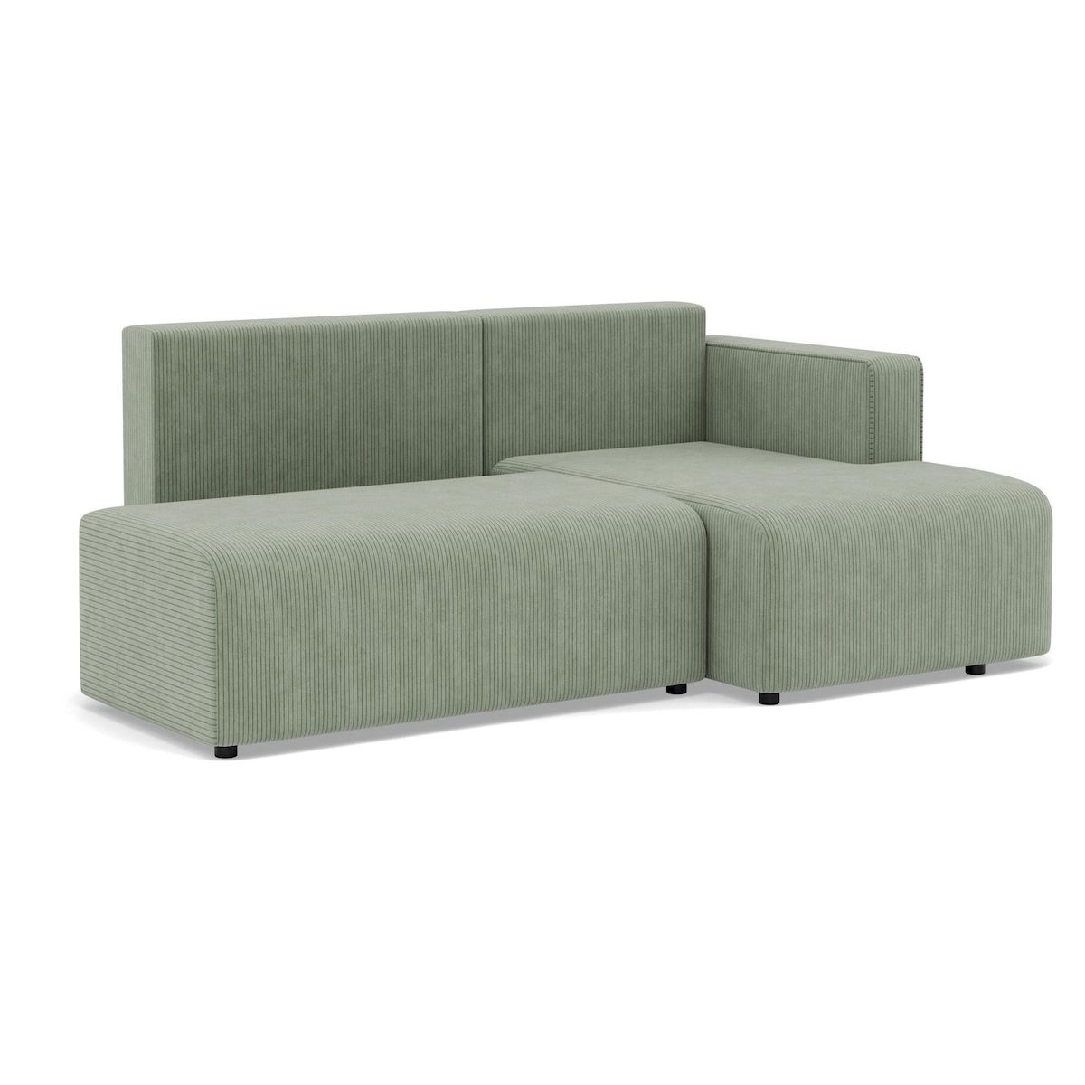 BEST MOBILIER Topaze - canapé d'angle droit 4 places convertible avec coffre en velours côtelé