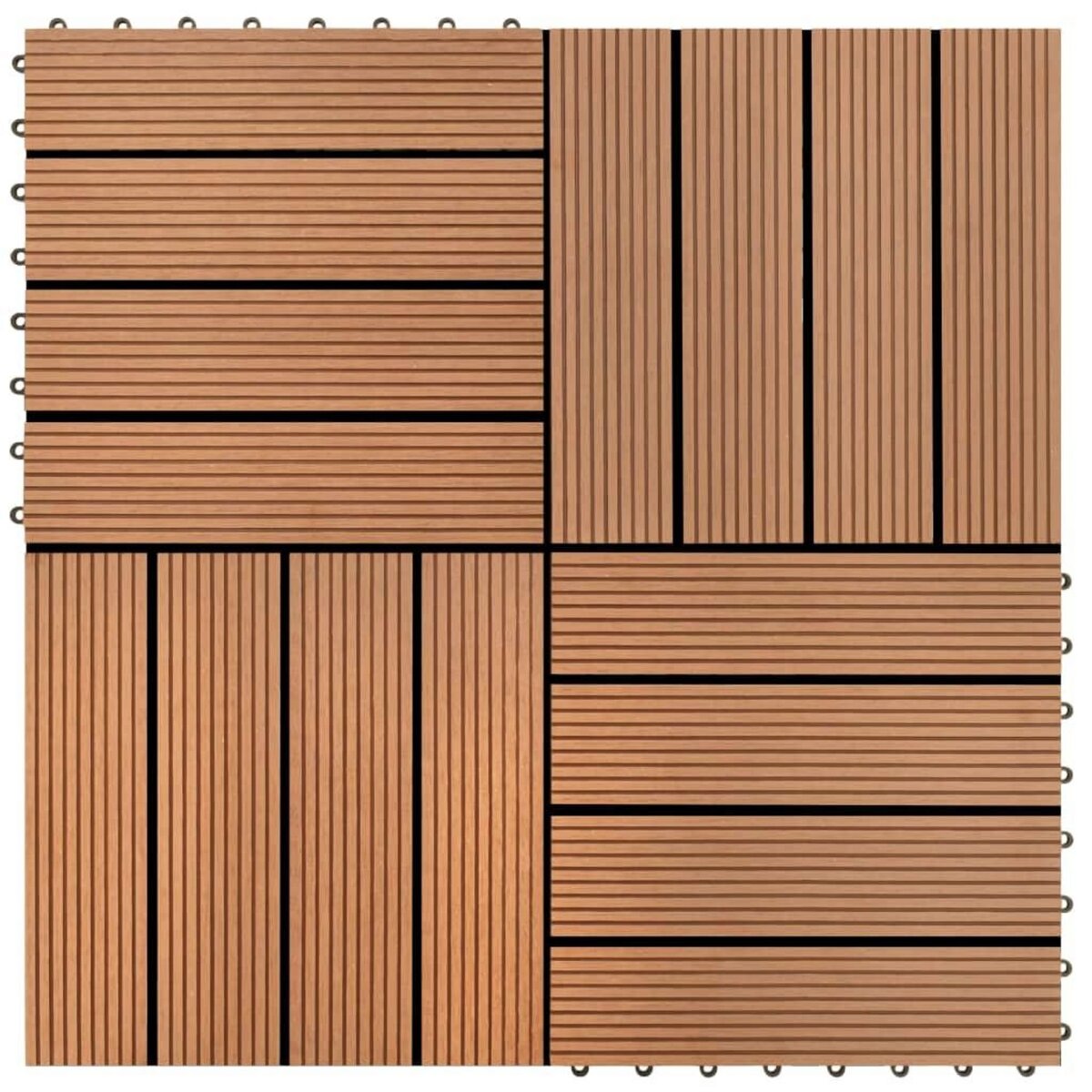 VIDAXL Carreaux de terrasse WPC 30x30 cm 11 pcs 1 m2 Marron