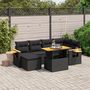 Voir la diapositive 1 : VIDAXL Salon de jardin 7 pcs avec coussins noir resine tressee