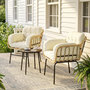 Voir la diapositive 2 : OUTSUNNY Salon de jardin 2 places design résine tressée effet rotin naturel métal noir