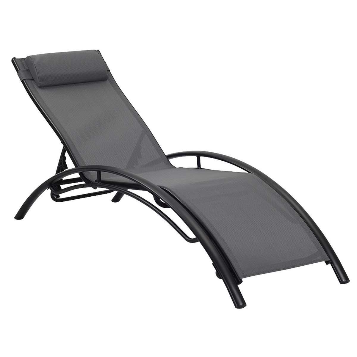 Habitat et Jardin Bain de soleil en aluminium  Beauty  - Phoenix - Gris foncé / Noir - Lot de 2