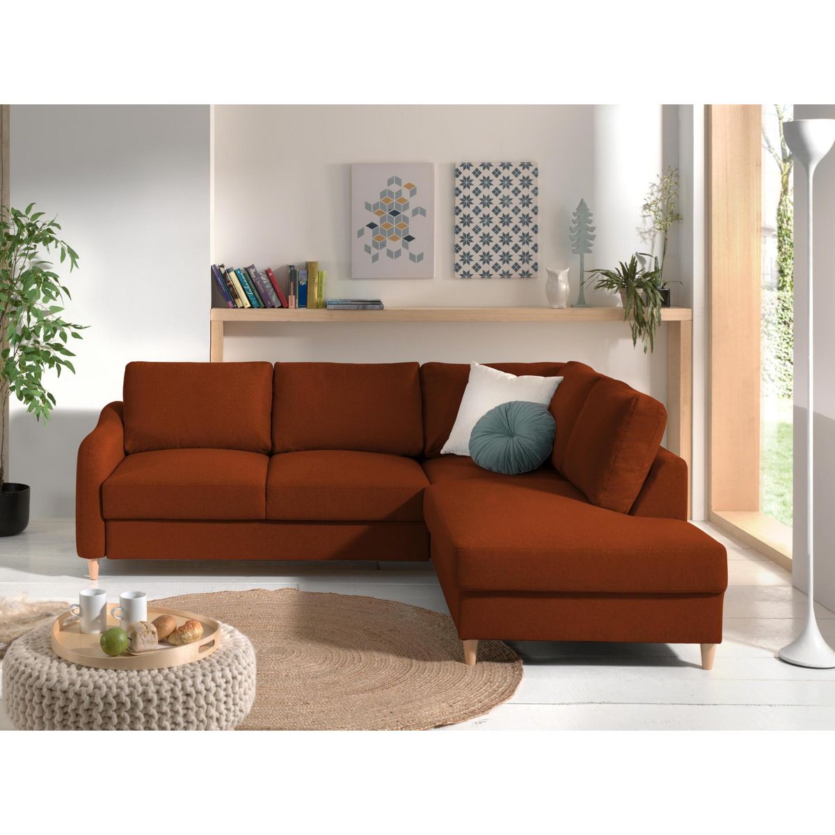 LISA DESIGN Will - canapé d'angle droit - convertible - 5 places - en tissu