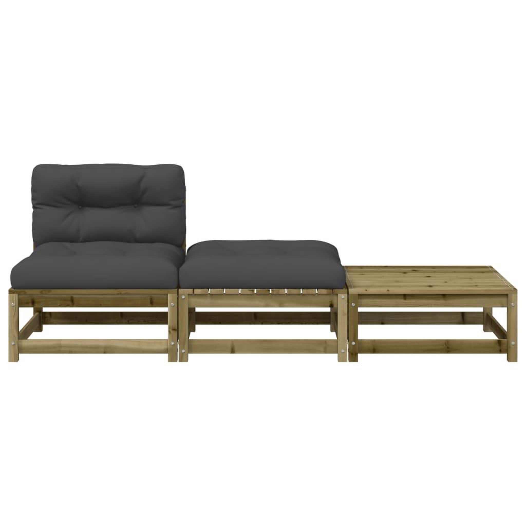 Voir la diapositive 5 : VIDAXL Canape de jardin sans accoudoirs avec coussins et repose-pieds