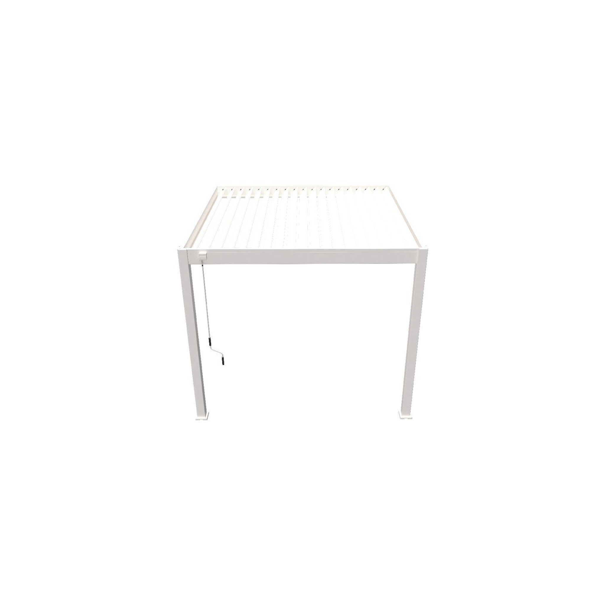 Voir la diapositive 5 : Pergola Bioclimatique adossée 3x3 m - Aluminium - Blanc -  VS OmBREA®