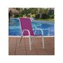 Voir la diapositive 3 : Habitat et Jardin Fauteuil jardin Textilène  Cordoba  - Phoenix - Rose - Lot de 4
