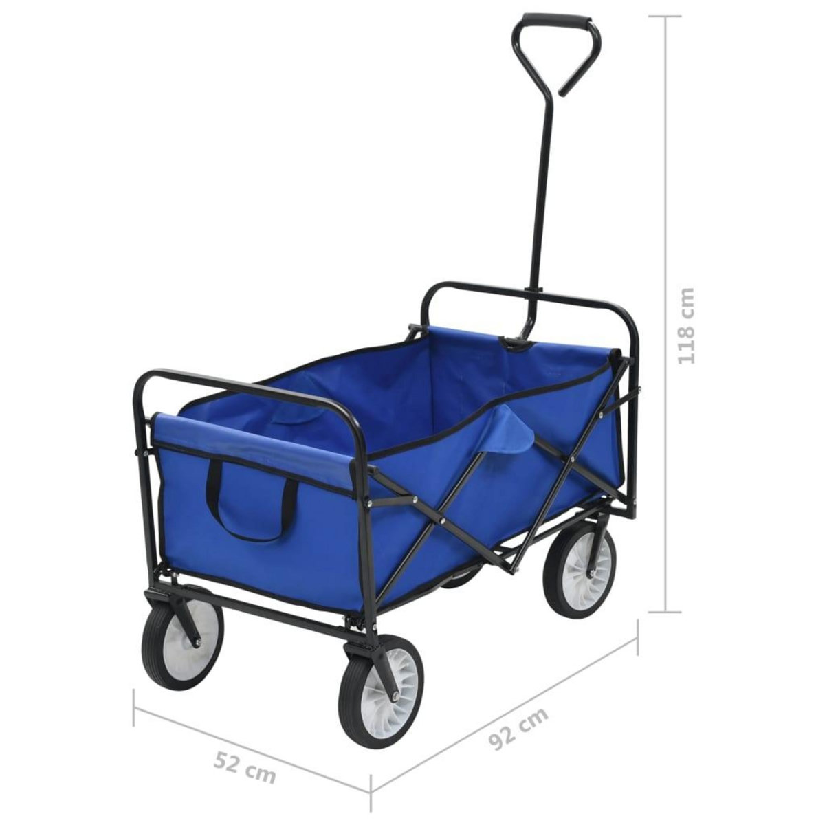 VIDAXL Chariot a main pliable Acier Bleu