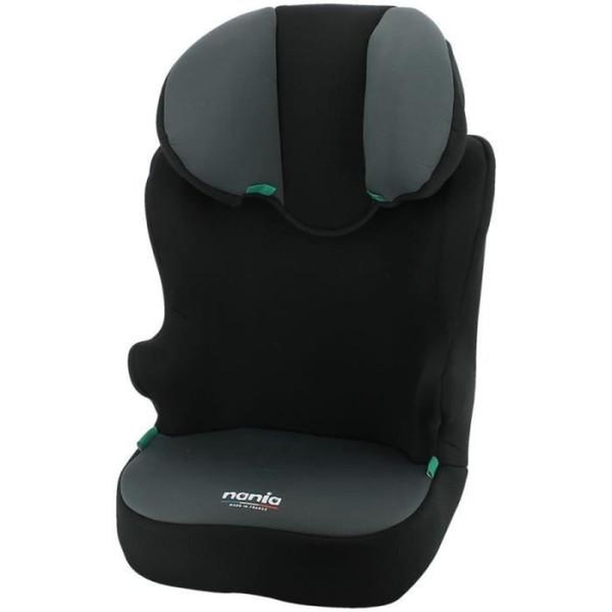 Voir la diapositive 1 : NANIA Siege Auto Rehausseur ceinturé NANIA START I 106-140 cm R129 –de 5 a 10 ans – Tetiere réglable – Base inclinable – Noir - Fabrica
