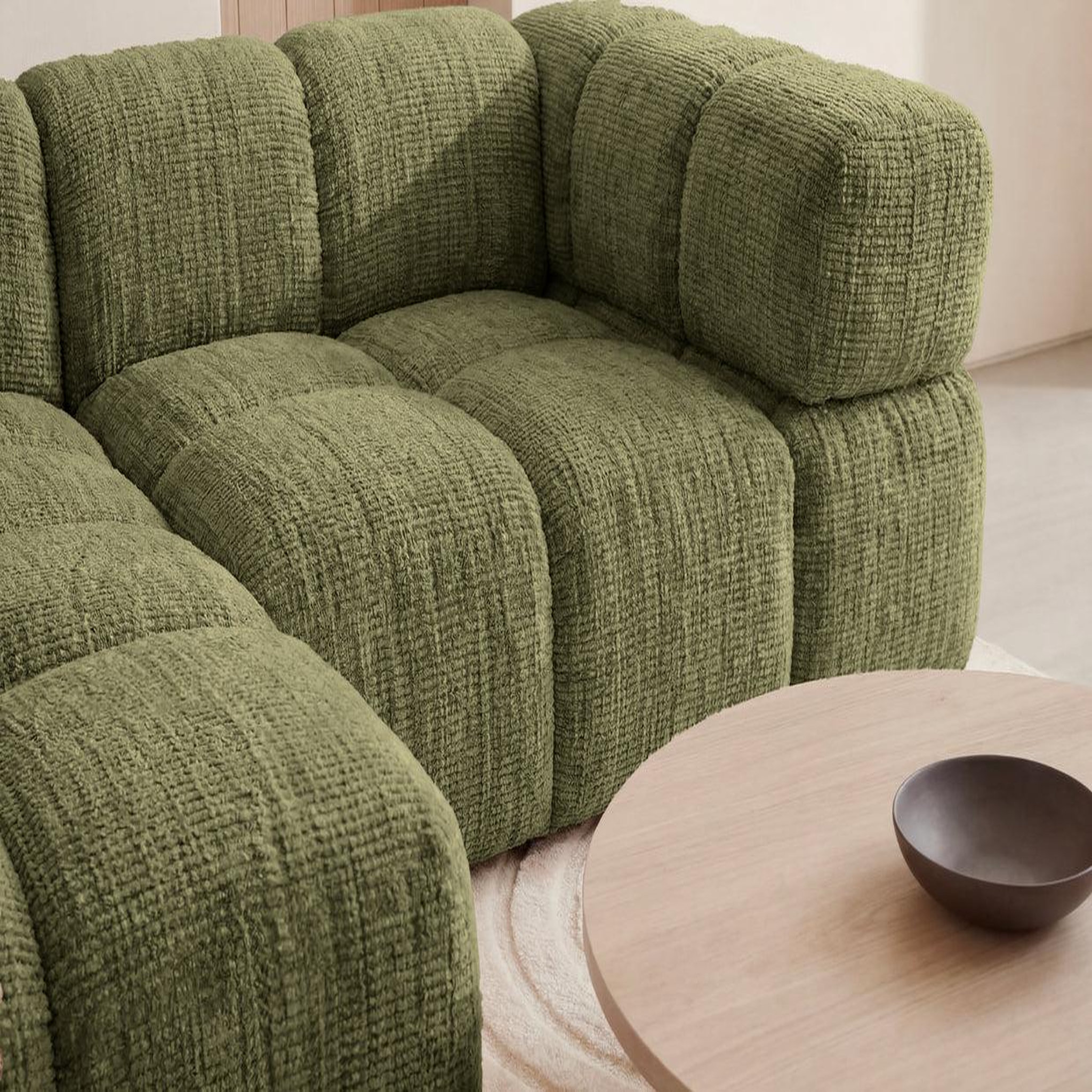 Voir la diapositive 4 : CASANOVA PARIS Gustave - canapé d'angle tissu chenille 4 places