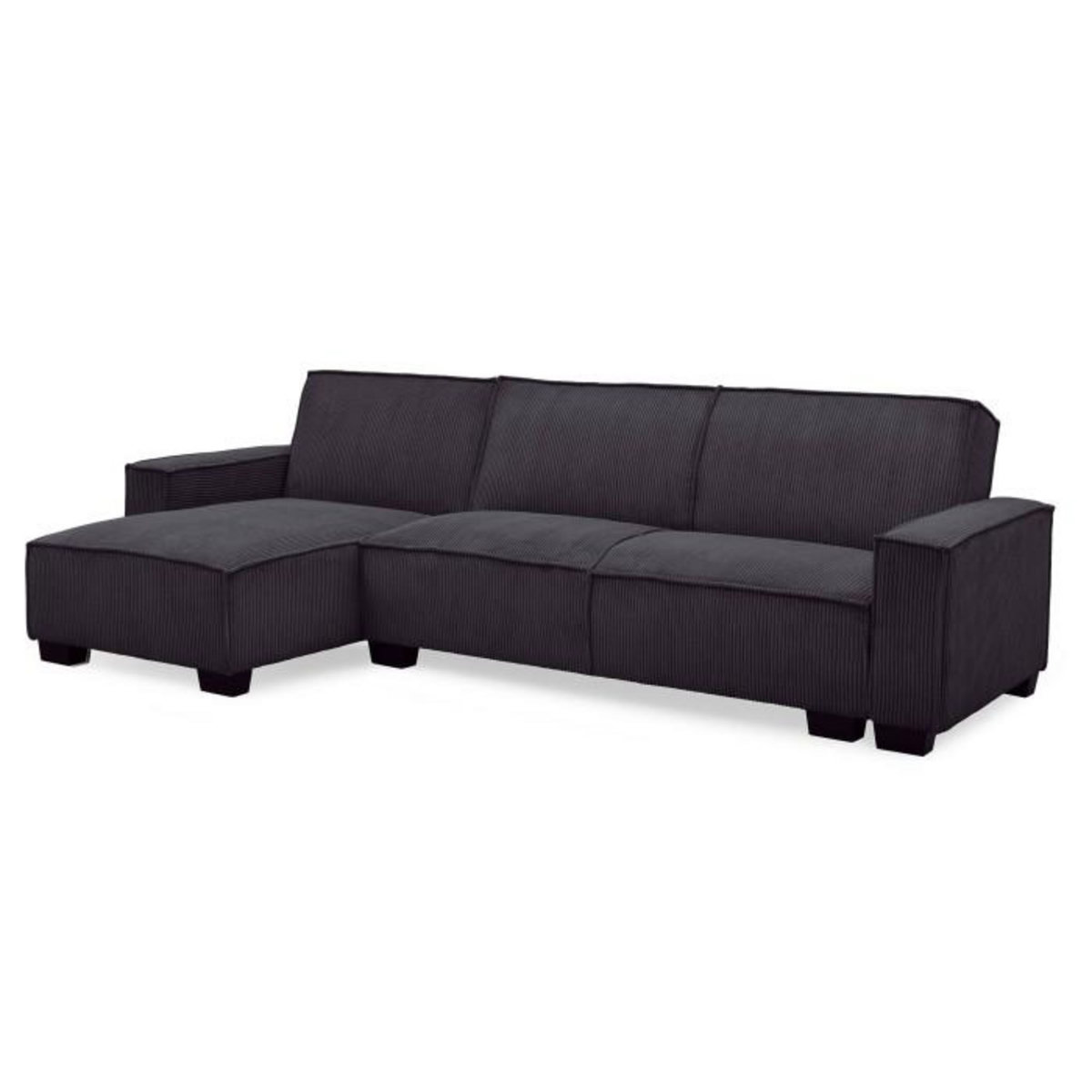 Paris Prix Canapé d'Angle Réversible Convertible  Hester  293cm Noir