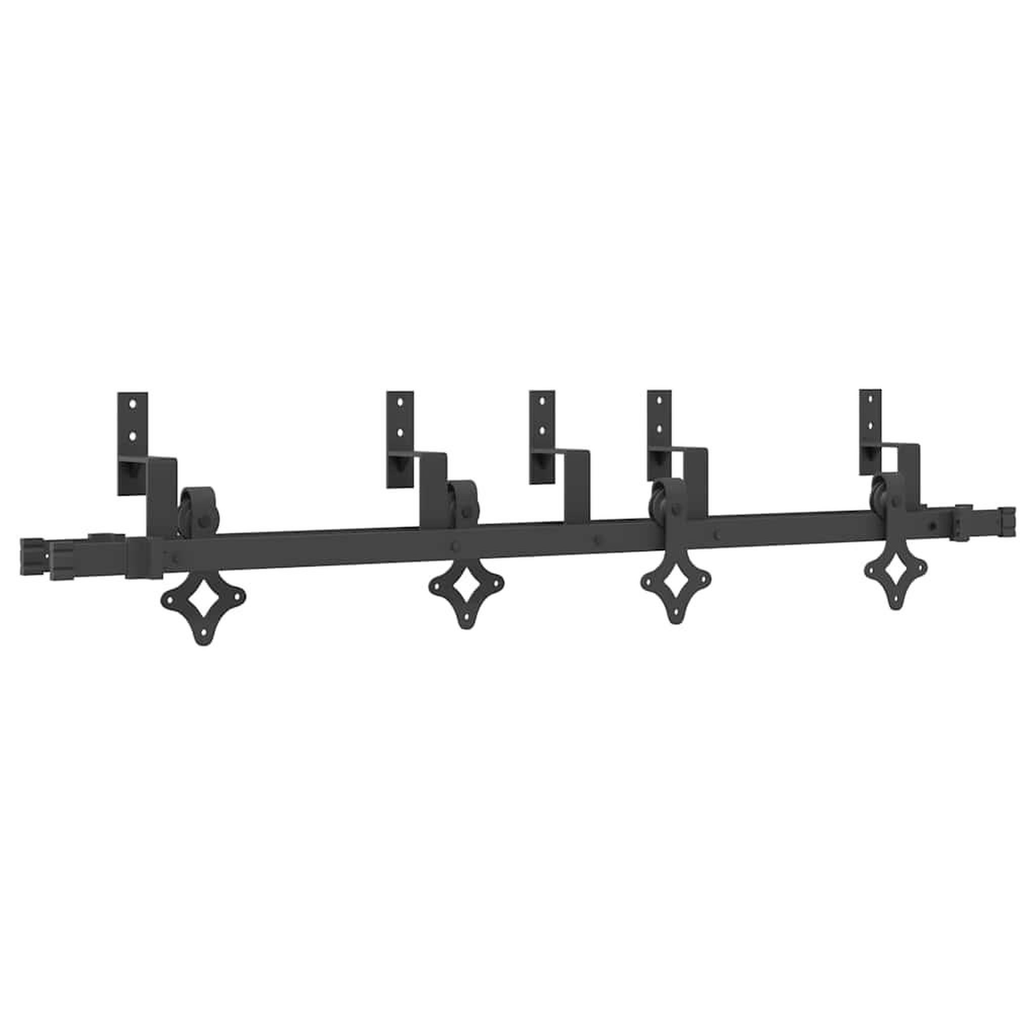 Voir la diapositive 2 : VIDAXL Kit de quincaillerie de porte coulissante 152,5 cm acier noir