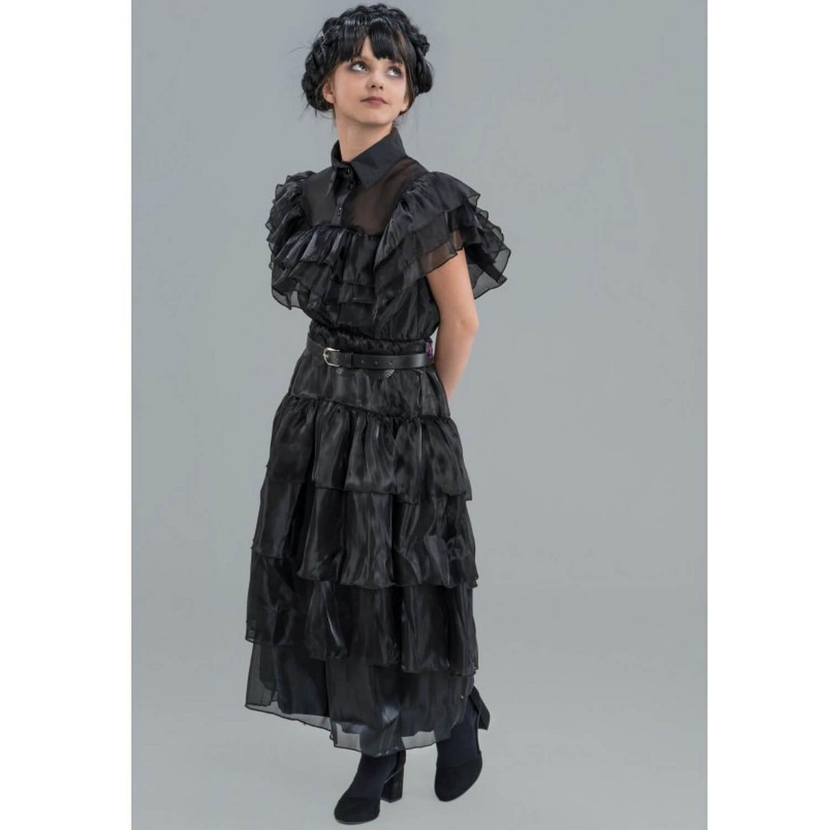 CHAKS Robe de bal noire - Mercredi - Fille - 11/12 ans (145 à 152 cm)