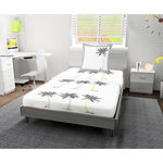 SOLEIL D'OCRE Parure de draps 180x290 cm PALMIER, 100% coton 57 fils/cm2, par Soleil d'ocre. Coloris disponibles : Blanc