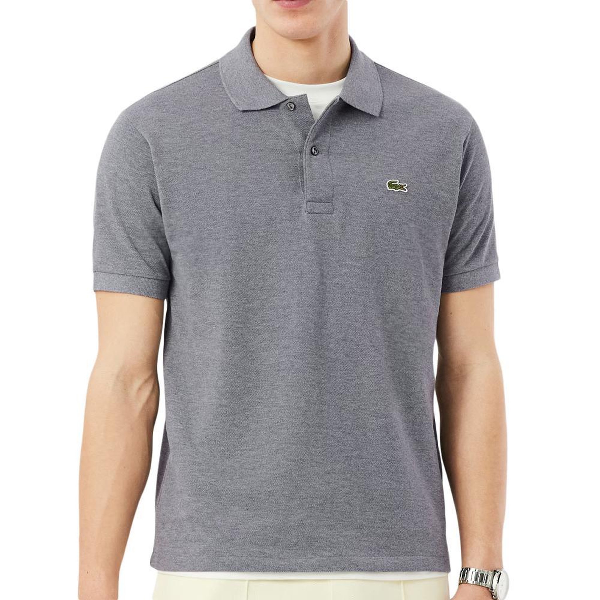 Lacoste Polo Gris Clair Chiné Homme Lacoste Polo Classic Fit. Coloris disponibles : Gris