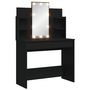Voir la diapositive 2 : VIDAXL Coiffeuse avec lumieres LED noir 96x40x142 cm
