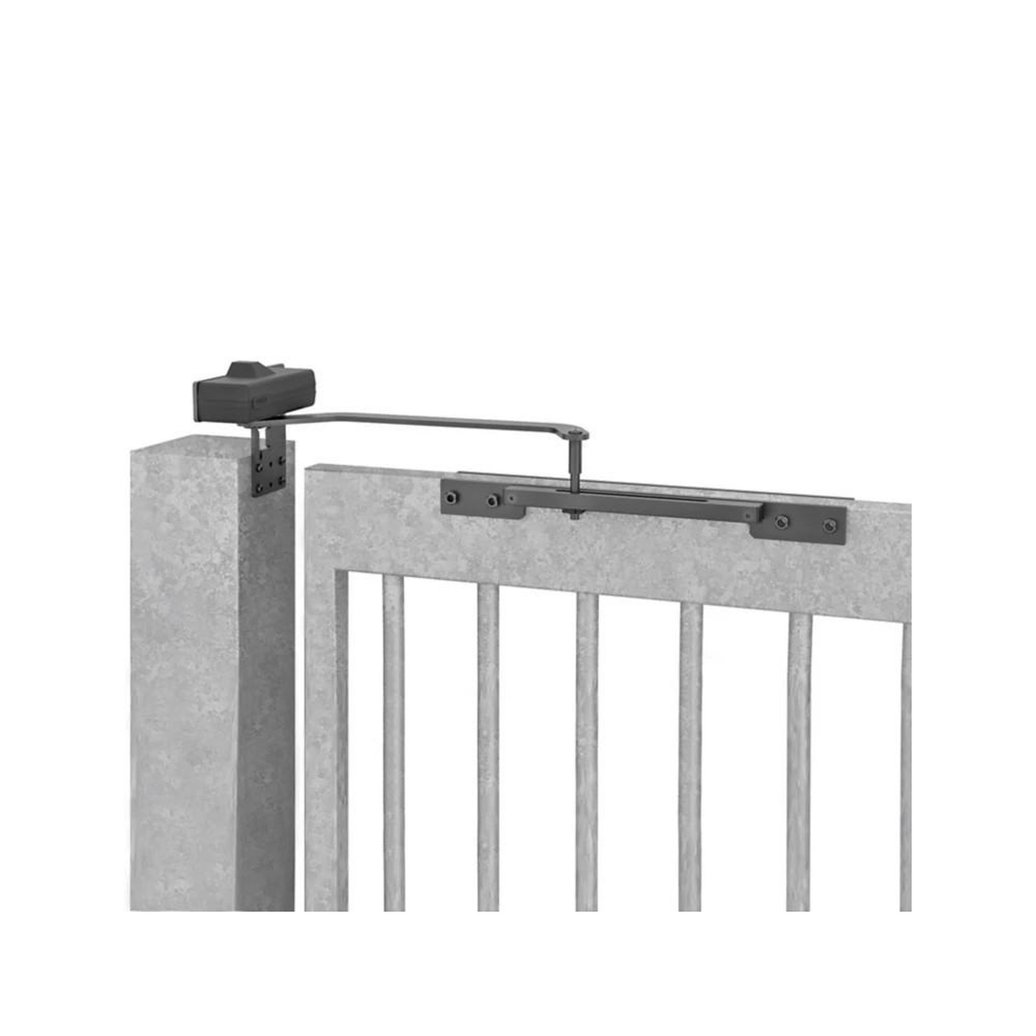 Voir la diapositive 3 : MAB Kit bras de fermeture à glissière pour portail coulissant mab dc620g 620c, force 1, coloris 9004, montage sur mur/colonne à une extrémité
