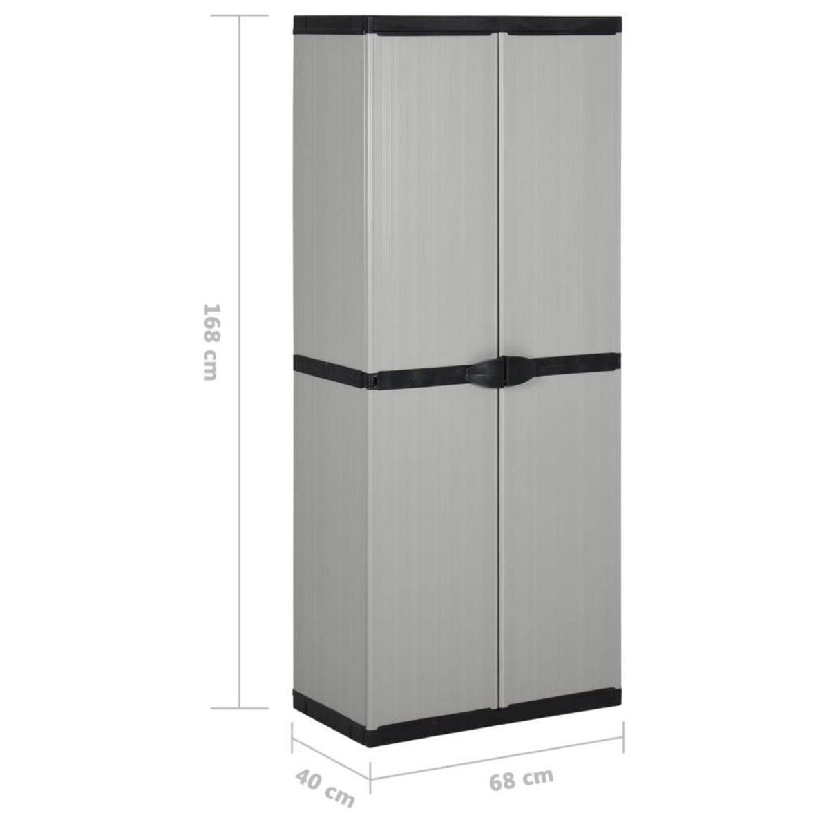 VIDAXL Armoire de rangement de jardin 3 etageres Gris/noir 68x40x168cm