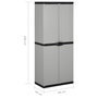 Voir la diapositive 6 : VIDAXL Armoire de rangement de jardin 3 etageres Gris/noir 68x40x168cm