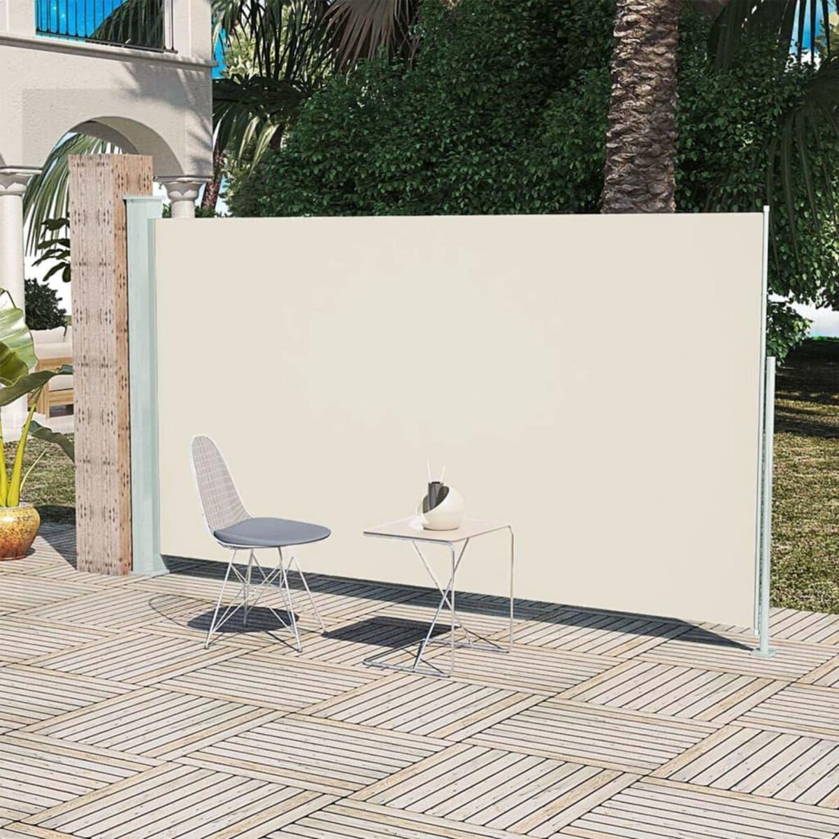 VIDAXL Auvent lateral de patio 160x300 cm Couleur creme