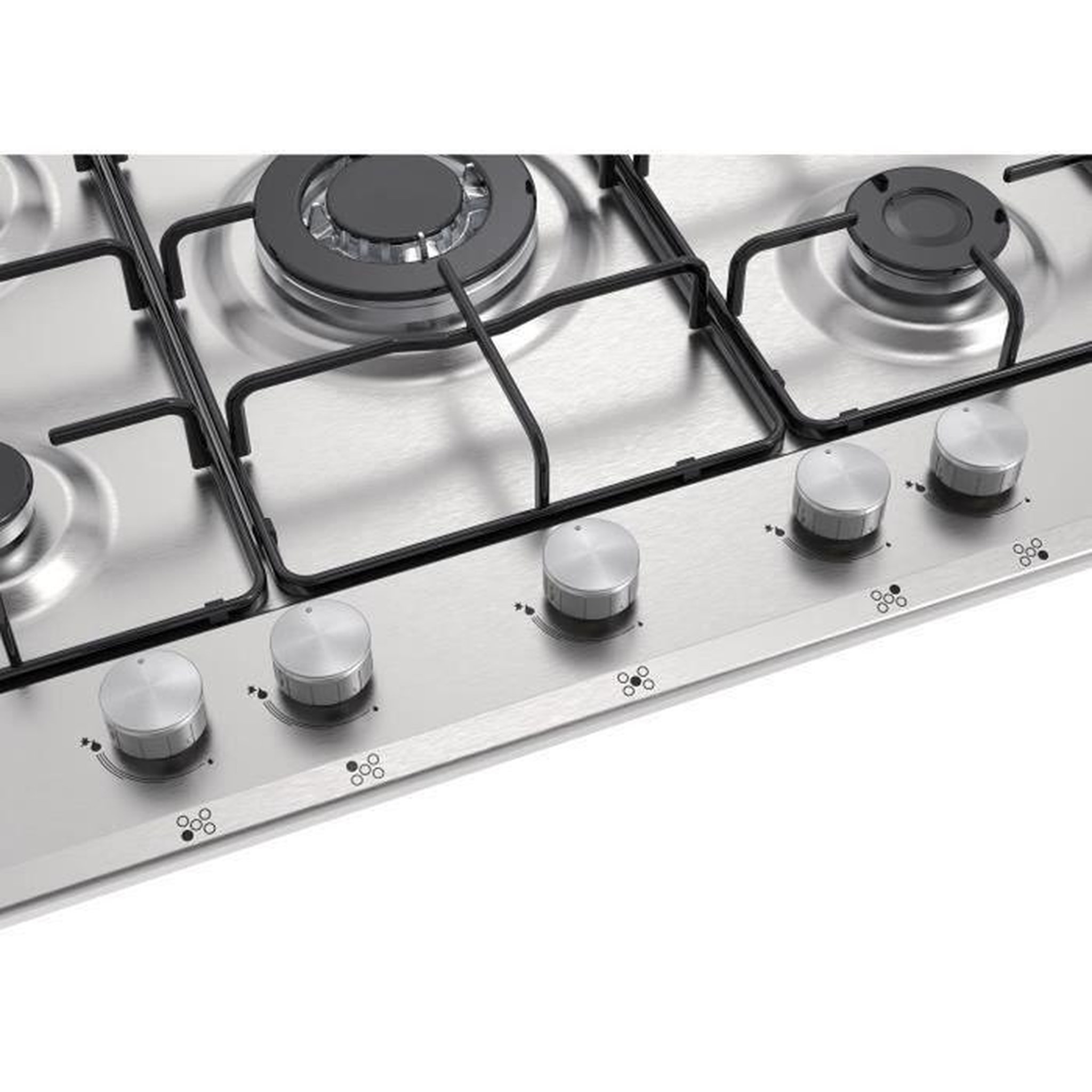 Voir la diapositive 4 : CONTINENTAL EDISON Table gaz 5 foyers dont 1 triple couronne inox – Continental Edison