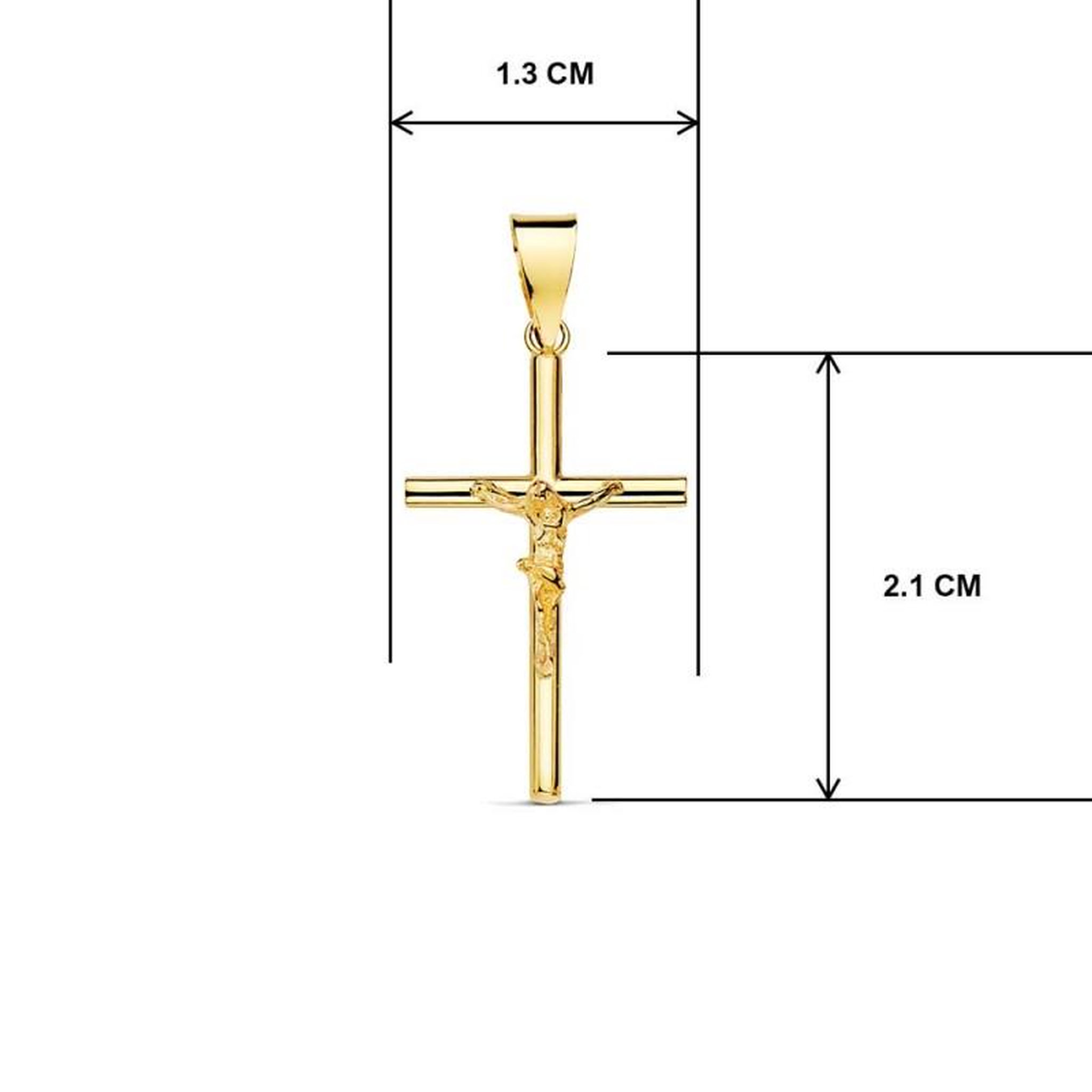 Voir la diapositive 4 : L'ATELIER D'AZUR Collier - Médaille Croix Or 18 Carats 750/000 - Christ sur la Croix - Chaine Dorée