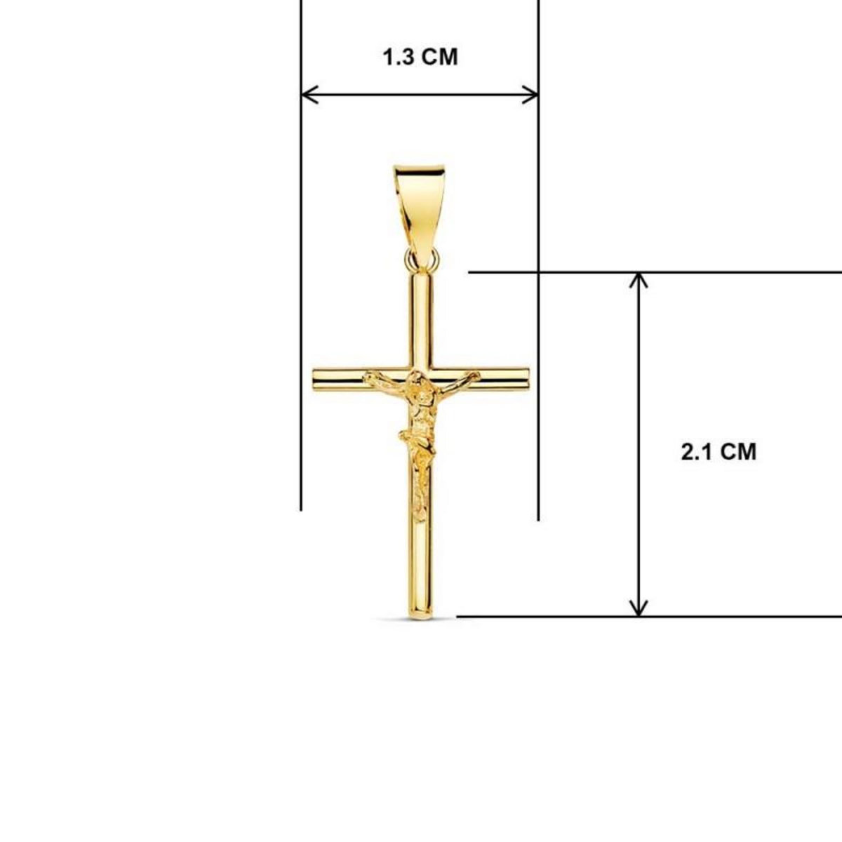 L'ATELIER D'AZUR Collier - Médaille Croix Or 18 Carats 750/000 - Christ sur la Croix - Chaine Dorée