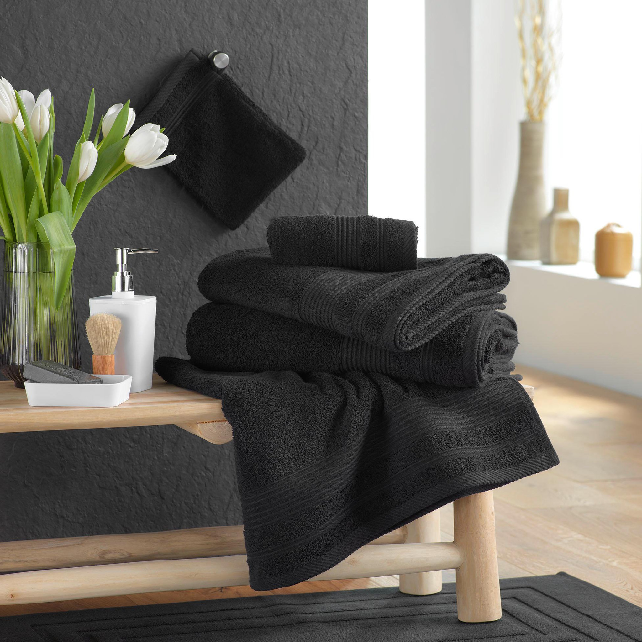 Voir la diapositive 4 : Eden Serviette de toilette en coton tendresse