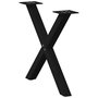 Voir la diapositive 5 : VIDAXL Pieds de table basse forme de X 2 pcs noir 60x(42-43) cm acier