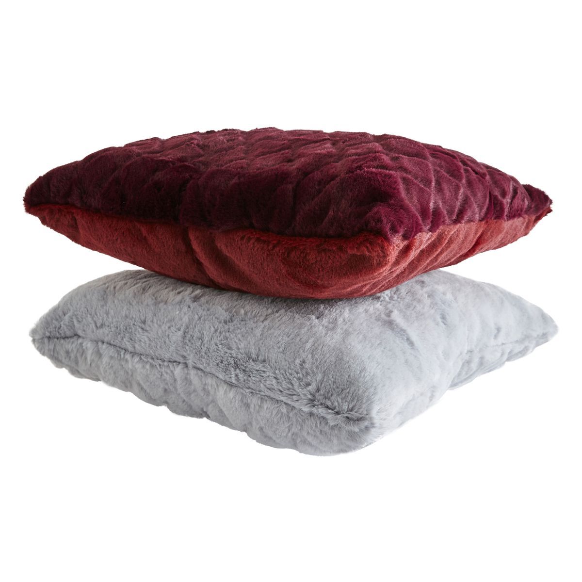 ACTUEL Coussin déco carré effet fausse fourrure LEGACY