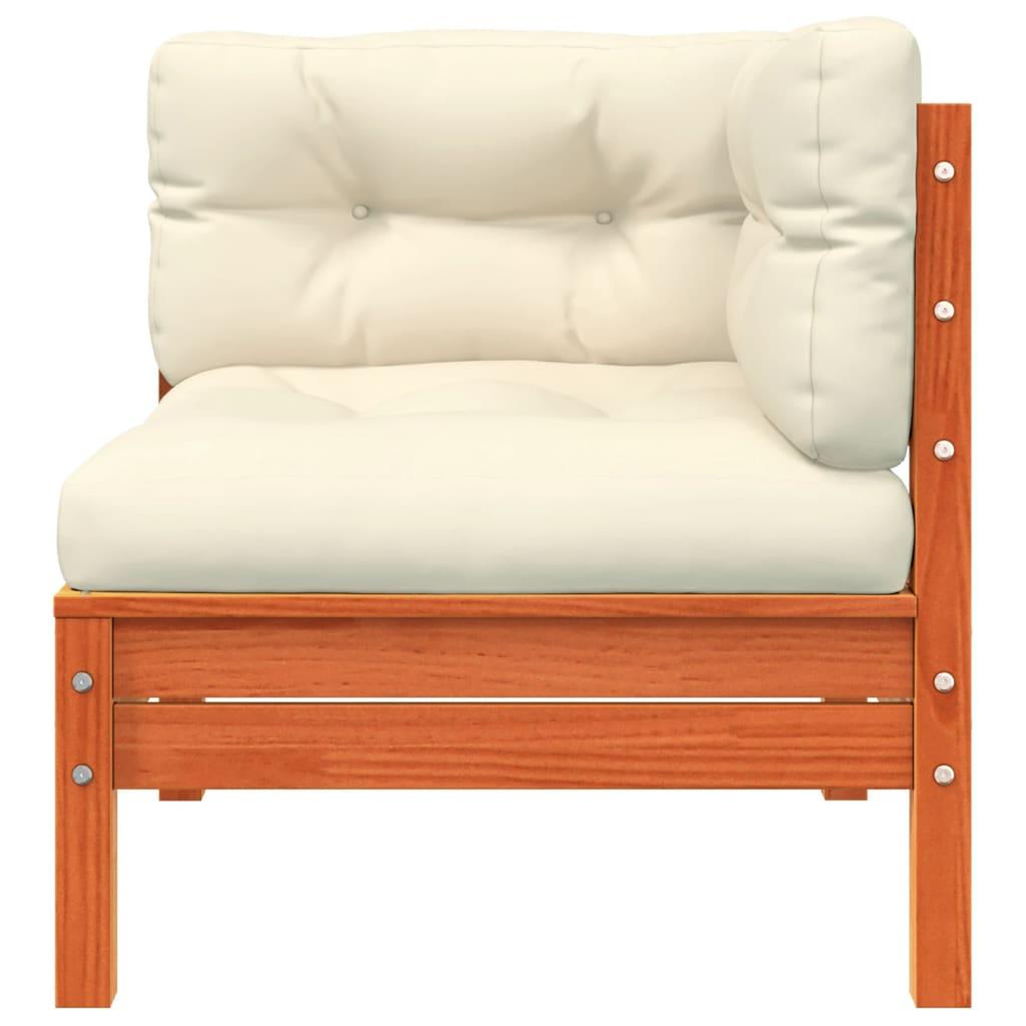 Voir la diapositive 5 : VIDAXL Canape d'angle de jardin coussins cire marron bois pin massif
