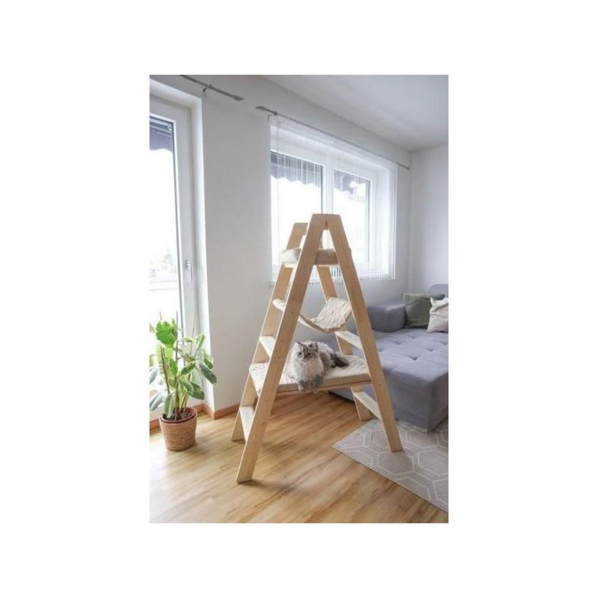 KERBL Arbre a chat 134 cm - LADDER - KERBL - Bois massif - 3 options de repos