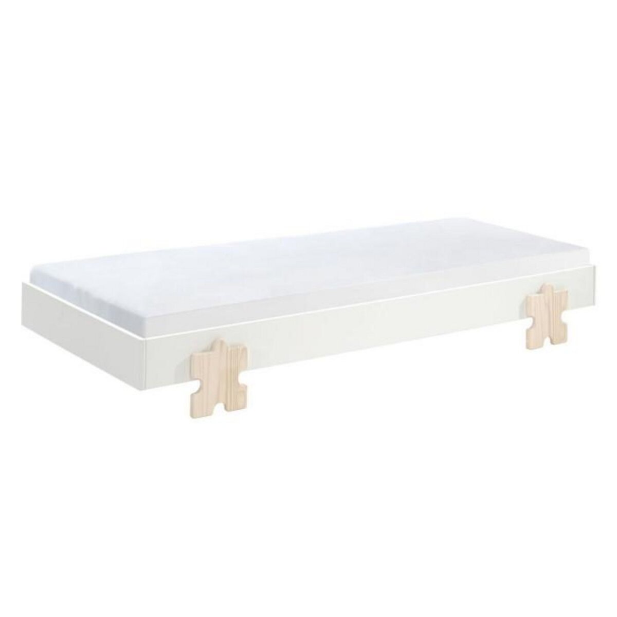 Paris Prix Lit Enfant en Bois  Modulo Puzzle  90x200cm Blanc
