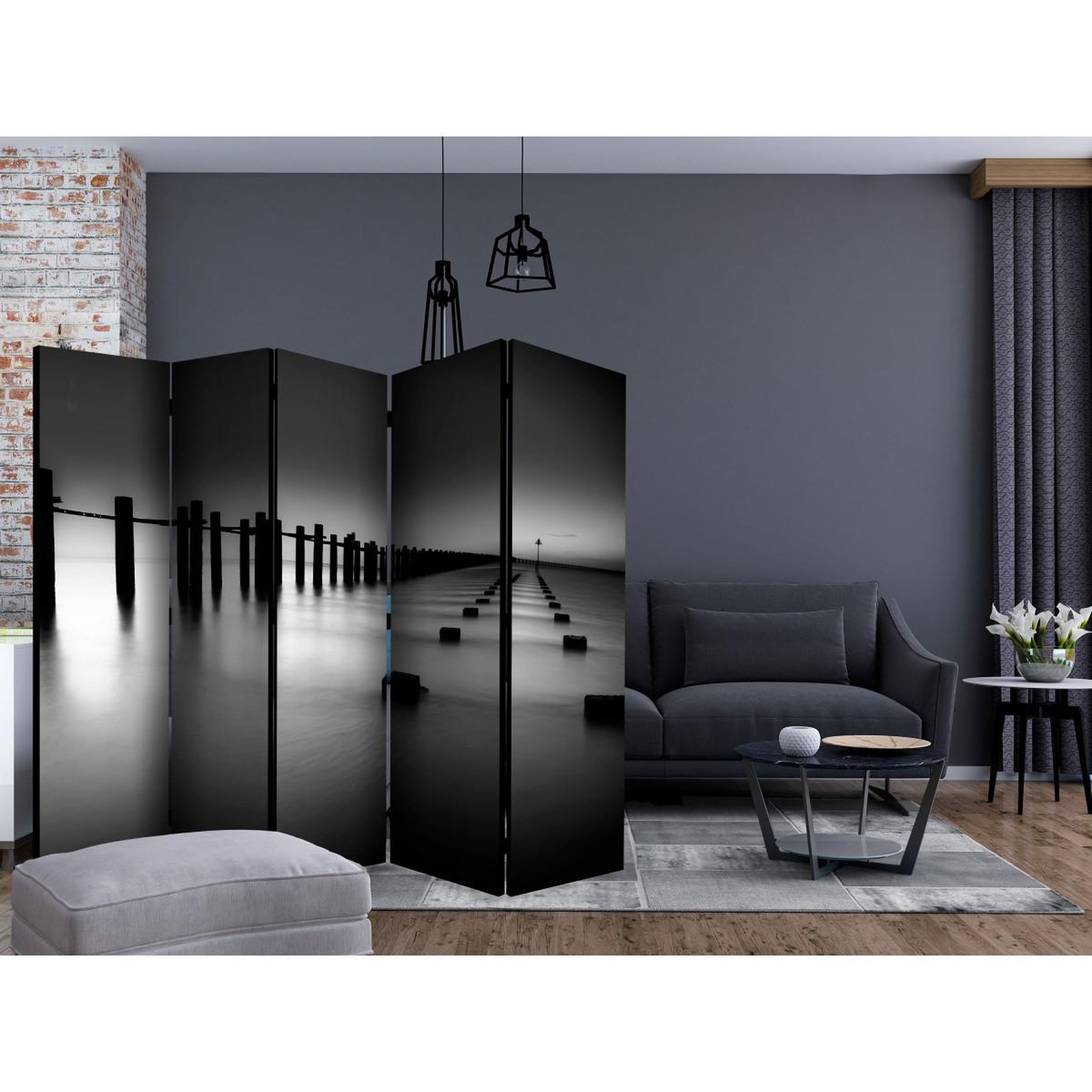 Voir la diapositive 2 : Paris Prix Paravent 5 volets  to the horizon  172x225cm