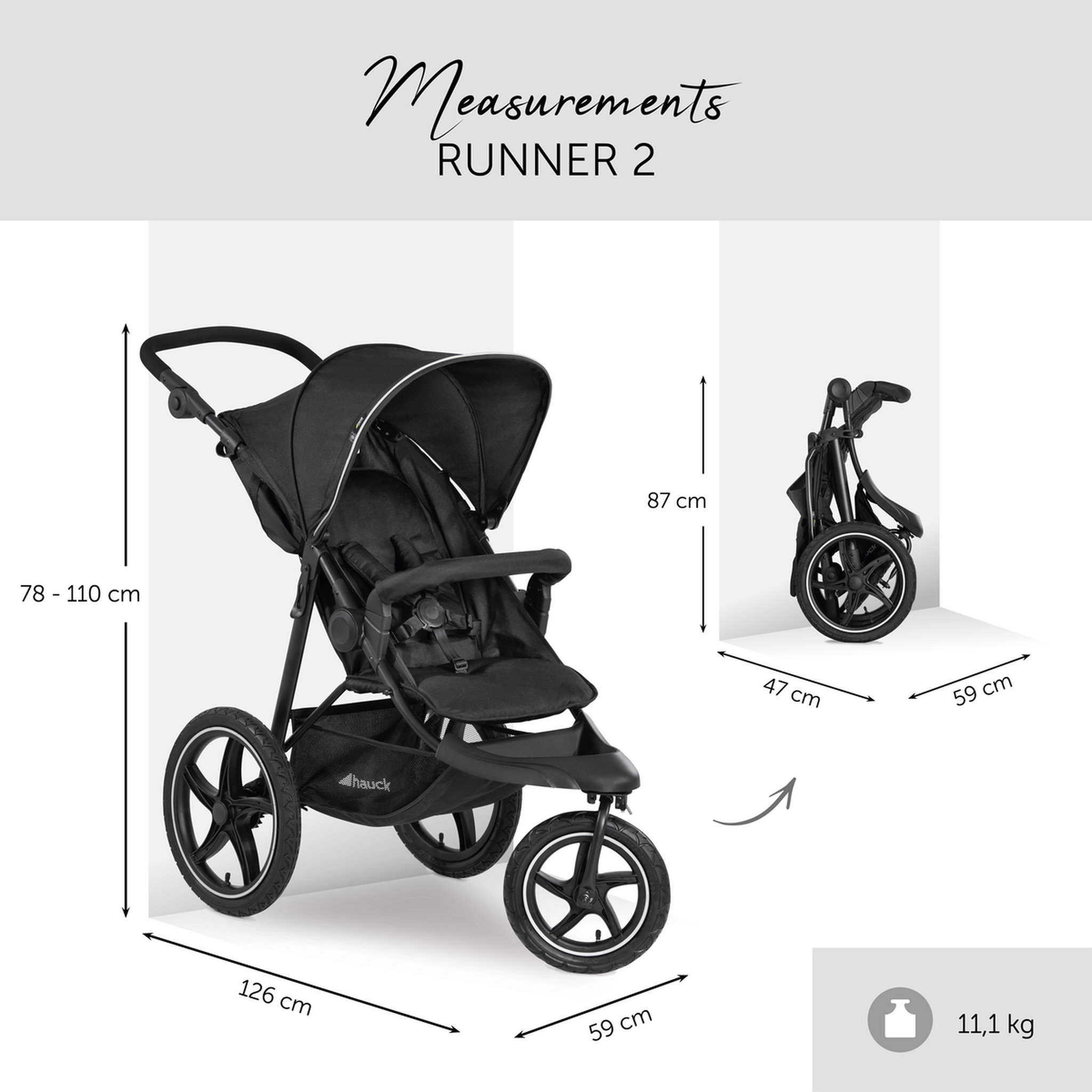 Voir la diapositive 3 : HAUCK Poussette Jogger Runner 2